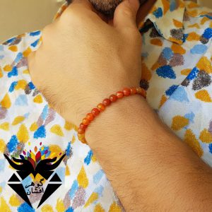دستبند عقیق نارنجی اصل ظریف